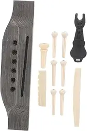 Abaodam 1 Set Guitar Bridge Pins and Saddle Replacement Kit Solid Components with Nut Puller for Acoustic Guitar Maintenance and Modifications