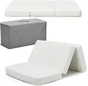 Homodoskey Folding Baby Cot Mattresses, 96 x 66 x 6cm Dual-Sided Foam Crib Mattresses w/Carrying Bag & Removable Zippered Cover, Waterproof Travel Cot Mattress for Playpens, Portacot, Folding Cots
