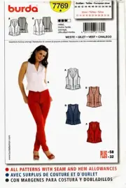 Burda 7769 Misses Vest Sewing Pattern Uncut Size 12-32