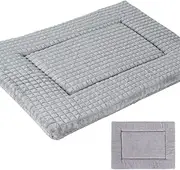 Vejaoo Dog Bed, Dog Crate Pad, Reversible Washable Cushion, Soft Plush Puppy Mat, Memory Foam Mattress for Small Medium Large Dogs and Prevent Catching Mats for Cats XZ016