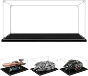 LILIKAKA Acrylic Display Case for Lego 75257 Millennium Falcon, 75389 The Dark Falcon or 75341 Luke Skywalker’s Landspeeder, 19.68x14.17x7.87inches (50x36x20cm)