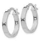 Designs by Nathan | 14k White Gold Small Diamond-Cut EdgePolished Hoop