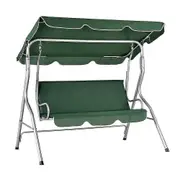 210D Replacement Canopy for Garden Swing Seat Waterproof Swing Canopy for Swing Seat Replacement Sunshade Rocking Garden Anti-UV dark green canopy ...
