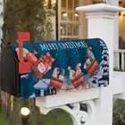 Reusable Christmas Mailbox Cover Cartoon Snowmen Post Box Cover Garden Yard