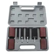 Drum Sander Kit Sanding Belt Sandpaper with Spindle Case for Drill Press Rotary Tools as shown