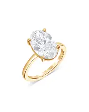 Bloomingdale's Fine Collection Certified Lab Grown Diamond Oval Solitaire Engagement Ring in 18K Yellow Gold, 3.50 tcw