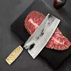 Cleaver Knife Kitchen Chef Butcher Slicing High Carbon Clad Steel Wood Handle S