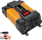 4000W/6000W Power Inverter Pure Sine Wave 12V DC to 220/110V AC Converter with Dual USB Charging Ports and AC Outlet for Car and Home Systems,220V-50Hz-500W