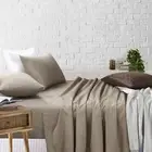Beige Cotton Blend Flat Fitted Sheet Set Single/Double/Queen/King Size Bed Sheet