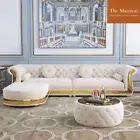 Luxury Sofa Set Genuine leather Three Seated L-Shape Lounge Suite W Single Chair