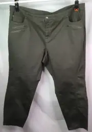 AUTOGRAPH KHAKI GREEN “BRUSHED” STRETCH ZIPPER POCKET JEANS SIZE 26 NEW