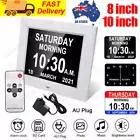 8/10"Large LED Digital Calendar Clock Dementia Alarm Day/Week/Month/Year Display
