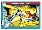 SILVER SURFER VS. THANOS / 1990 Marvel Universe Series 1 (Impel) BASE Card #116