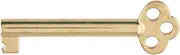 KY-6 Brass Plated Replacement Skeleton Key Hollow Barrel Antique Cabinet, Dresser, Grandfather Clock Door Vintage Old Furniture + Free Bonus (Skeleton Key Badge)