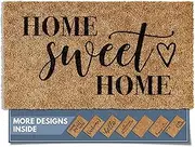 Barnyard Designs 'Home Sweet Home' Doormat Welcome Mat for Outdoors, Large Front Door Entrance Mat, 30x17, Brown