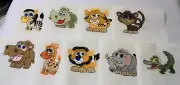 FRINGED ZOO CRITTERS Embroidered Quilt Blocks-9" Sq.-Set of 9-Pre-washed Cotton