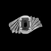 925 Sterling Silver Onyx Ring • December Birthstone • Gothic Wedding Band