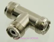 UHF Female Coax Connector Adapter Tee - by W5SWL