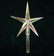 Lg Clear Iridescent Aurora Star Topper for Ceramic Christmas Tree Lights Bulbs