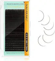 NAGARAKU Eyelash Extensions Dark Brown Color 0.15mm D curl 7-15mm Mix Tray Individual Lashes Classic Faux Mink Volume 20 rows Soft Light Professional Beauty Salon Supplies