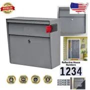 Metro Locking Wall Mount Mailbox - Secure Granite Design in Contemporary Style