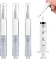 Touch-Up Paint Pens, Refillable Transparent Press Painted Pens with Touchup Paint Syringe, Refillable Touch-Up Paint Pens for Walls Wood Floors Cabinets Doors Furniture Stains Scratches