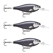 3x Rapala 5.5cm Shad Rap Elite (Floating) Fishing Lures - Gilded Matte Black UV
