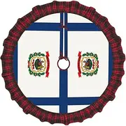 West Virginia State Flag 48 Inches Carpet Skirt Christmas Plaid Tree Skirt Christmas Holiday Party Decoration