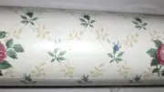 Vtg Birge White with Red Roses Florets Pre-Pasted Vinyl Wall Covering 4 Rolls