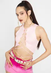 Born A Star Lace Up Crop Top