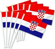 10 PCS Croatia Handheld Small Flag, Croatians Hand held Mini Decor Decoration Banner