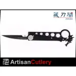 《藏刀閣》ARTISAN CUTLERY-(1606-BK)龍-黑色不鏽鋼柄多功能折刀(附鞘)