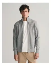 [Gant] Shield Zip Sweatshirt in Grey Melange