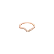 (W) Pandora Sparkling Wave Ring Rose Gold Plated Clear