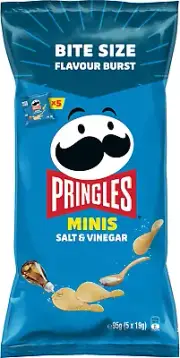 Pringles Minis Multipack Salt and Vinegar Snack Potato Chips, 5-Pack (5 X 19G)