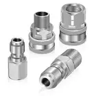 2 Sets 3/8 Inch NPT Female and Male Pressure Washer Quick Connect Fittings