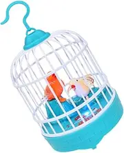 HOMOBABE 1 PC Interactive Voice Activated Bird Cage with Lights Simulation Chirping Bird for Fun Hanging Decoration for Home Garden Battery Not Included Random Color