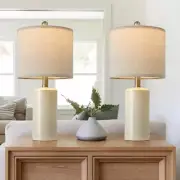 20.25" Small Table Lamps Set of 2 Modern Ceramic Lamps for Living ‎ ‎ ‎ ‎White