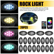 RGB 20X Pods LED Rock Lights For Jeep Offroad Boat Truck UTV Underbody Lamps R-C (for: Renault)