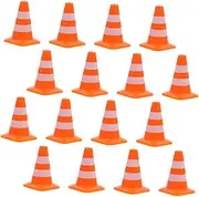 HAWILLOSCH 16pcs Mini Barricade Traffic Cone Interactive DIY Scene Decor Material Safety for Parent Engagement Traffic Knowledge Learning
