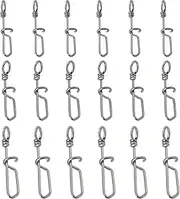 45pcs Twist Lock Quick Change Lure Clips 18.5mm 19.5mm 23mm Fishing Snap 10kg 15kg 20kg Stainless Steel Lure Fishing Links