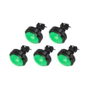 Game Round Push Buttons Green LED Light with Micro Switches 62mm/12V/5 Pcs