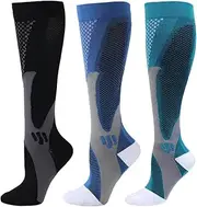 ZFiSt 3 Pair Medical Sport Compression Socks Men,20-30 mmhg Run Nurse Socks for Edema Diabetic Varicose Veins