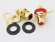 10pcs Gold Plated Copper RCA Female Phono Jack Panel Mount Chassis AMP Connector