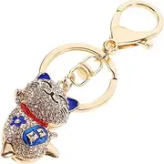 [BESTYASH] Keychain Hanging Cat Shaped Key Ring Metal Key Ring Decorative Ornament for Car Home Decor