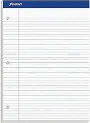 2 x Ampad Double Sheet Writing Pads, Narrow Ruled, Size 8.5 x 11.75 Inches, White Paper, 100 Sheets Per Pad (20-346)