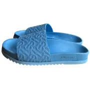 BURBERRY Vivid Cobalt Melroy TB Monogram-Embossed Slides, IT39/US6 SRP: $820