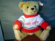 STEIFF Anno Teddy Bear goes to the OHIO STATE game 14 inches blonde mohair USA