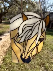 Stained Glass Palomino Horse NEW Handmade One Of A Kind