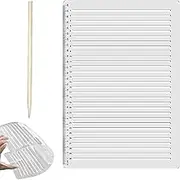 Straight Line Stencils, Writing Template, Drawing Rulers, College Ruled Guide, Measuring Ruler With Wooden Marker and Pencil (0.35inch Spacing)